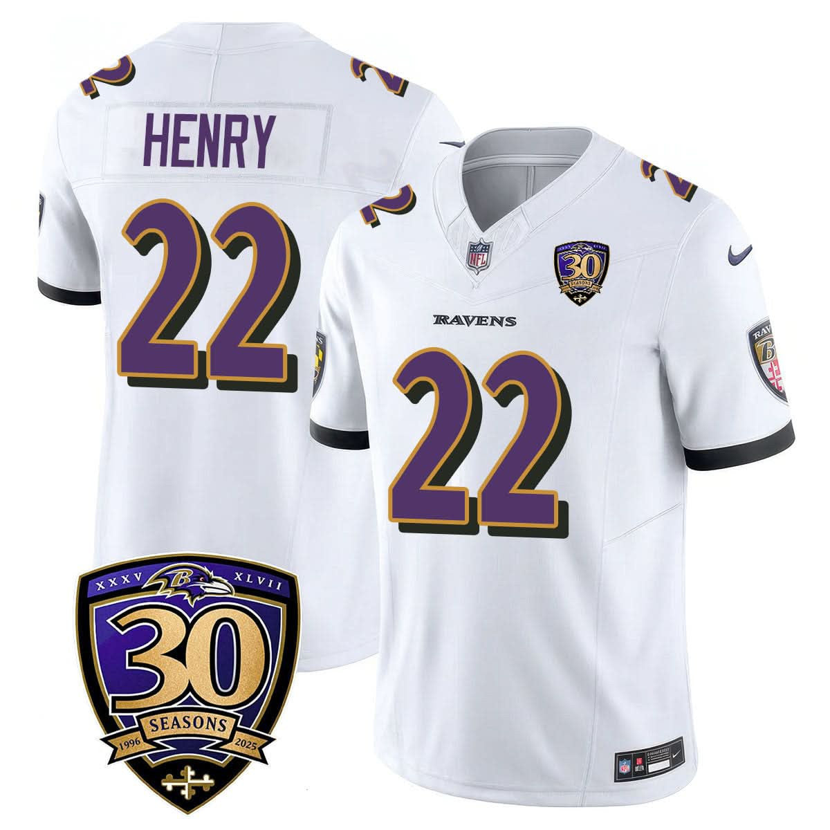 Baltimore Ravens Limited 30th Season Jersey - All Stitched