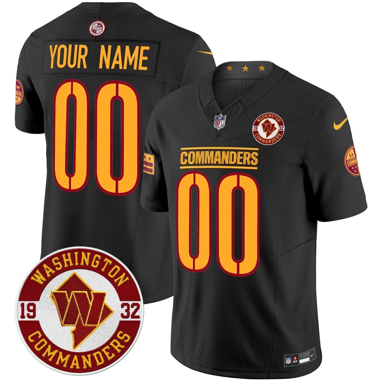 Washington Commanders 2024 Vapor Limited Custom Jersey - Est. 1932 Patch - All Stitched