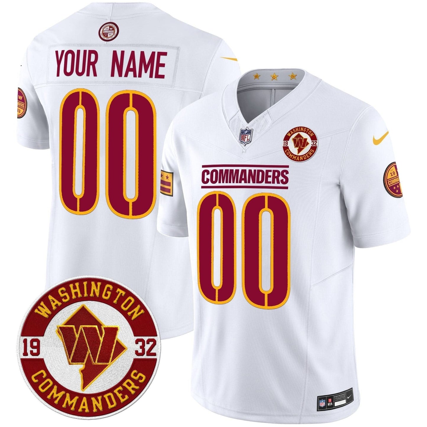 Washington Commanders 2024 Vapor Limited Custom Jersey - Est. 1932 Patch - All Stitched