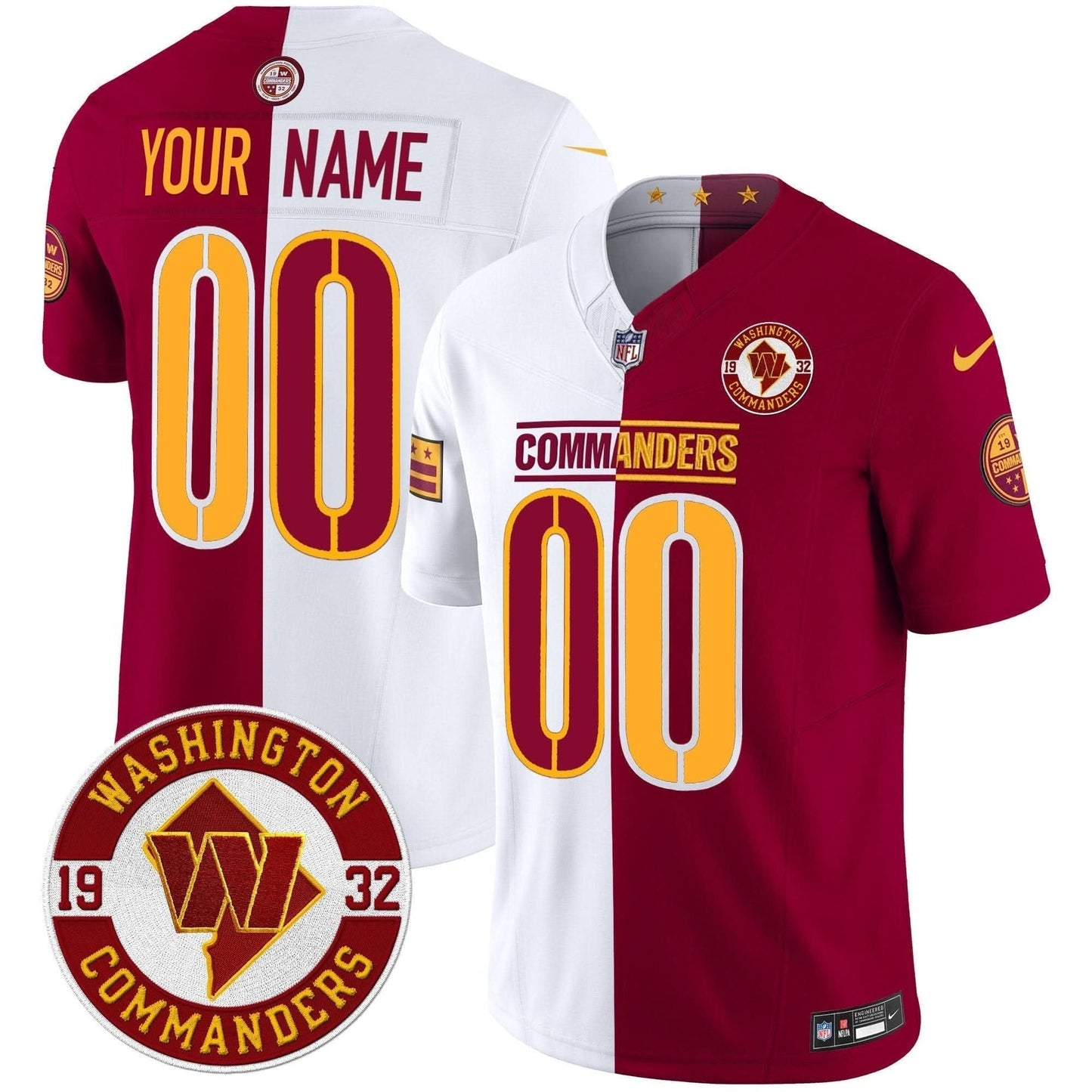Washington Commanders 2024 Vapor Limited Custom Jersey - Est. 1932 Patch - All Stitched