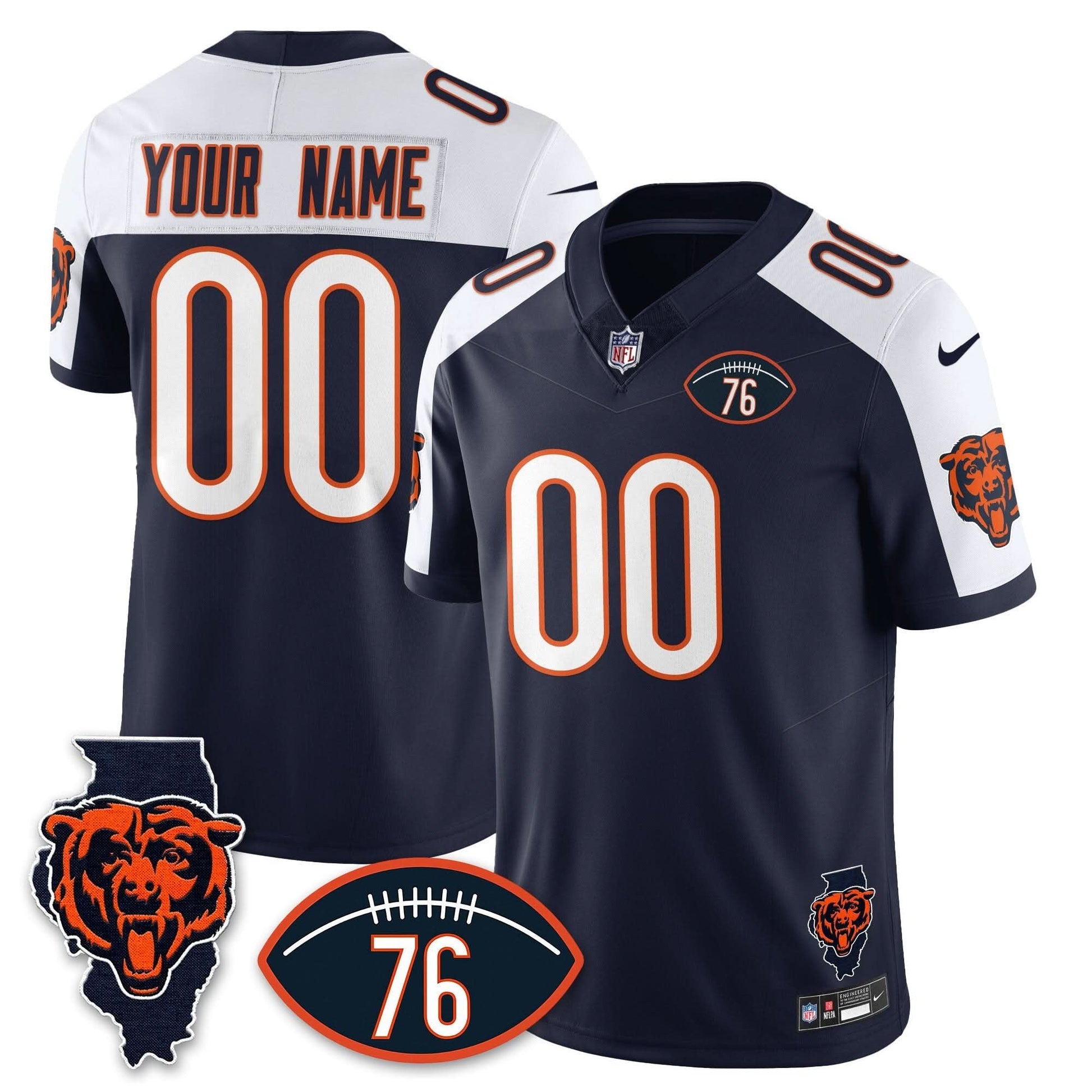 Chicago Bears Honor Steve McMichael Custom Jersey - All Stitched