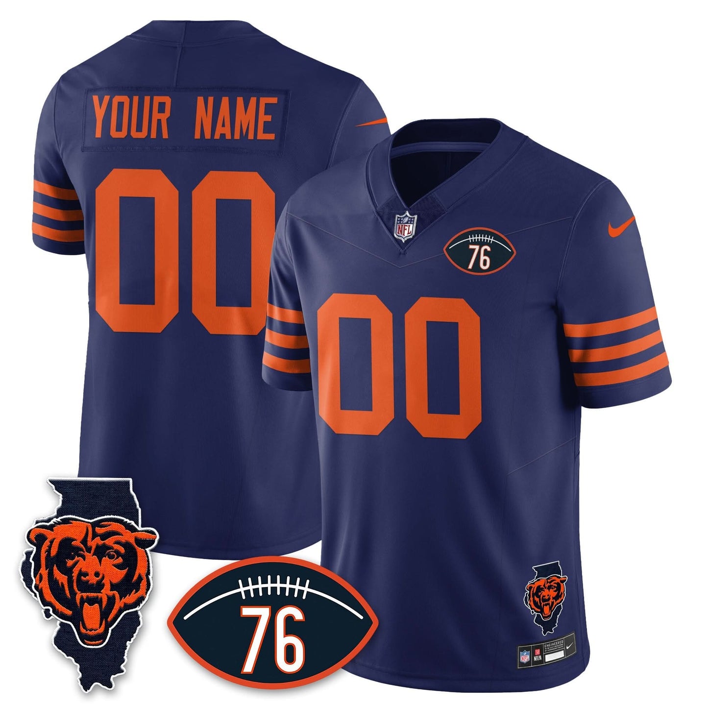 Chicago Bears Honor Steve McMichael Custom Jersey - All Stitched