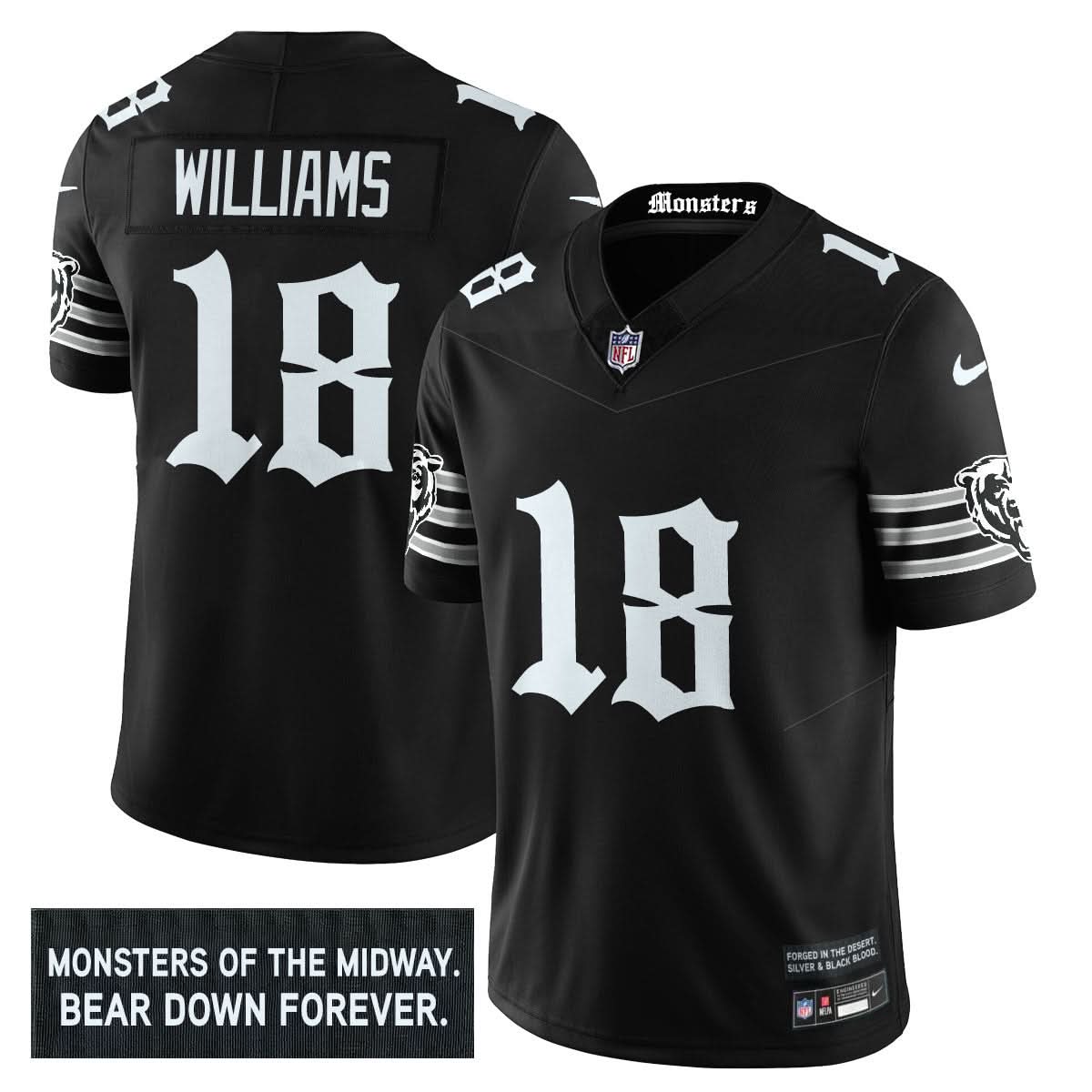 Chicago Bears 'Gothic Monsters Edition' Vapor Limited Jersey - All Stitched