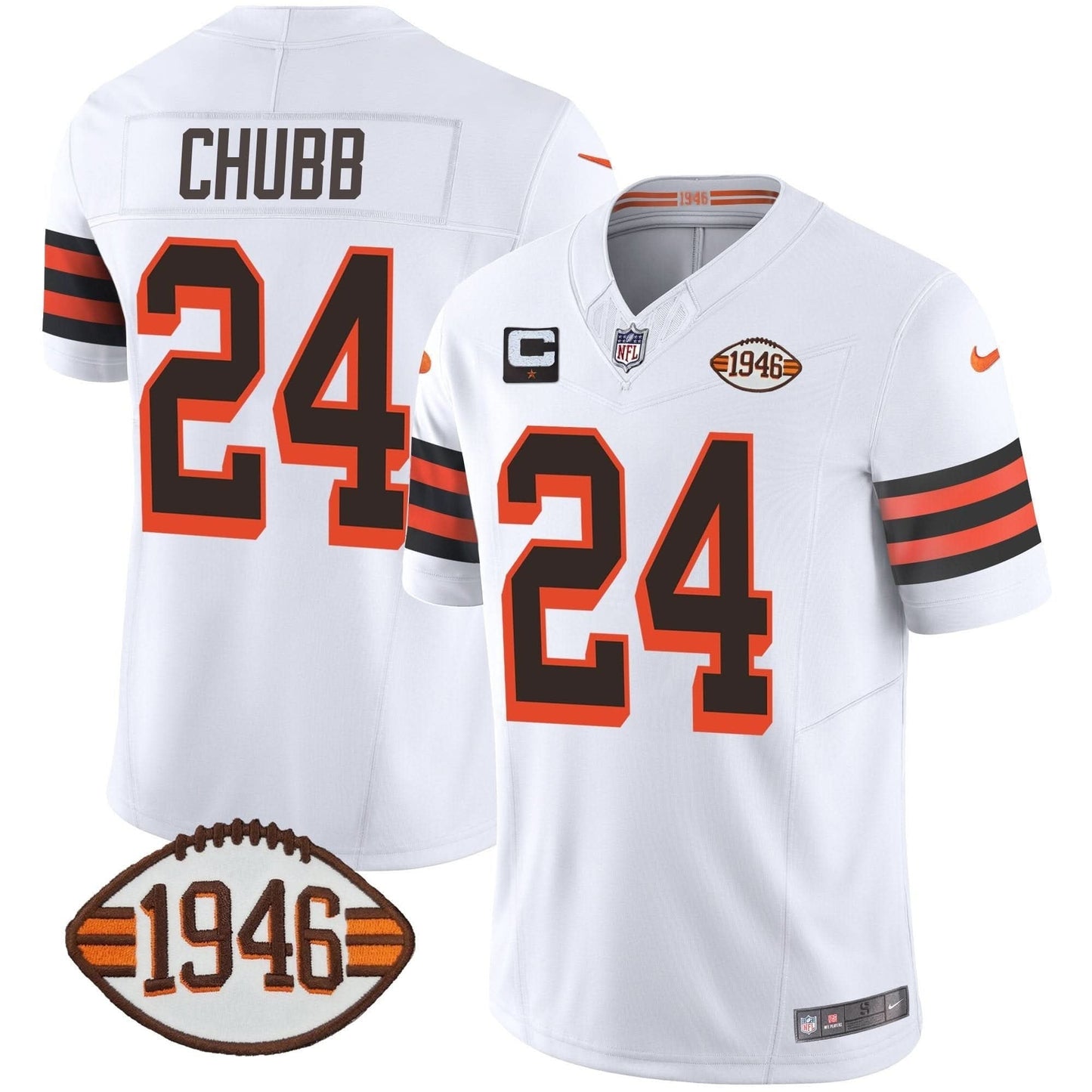 Browns 1946 75th Anniversary Patch Jersey - All Stitched