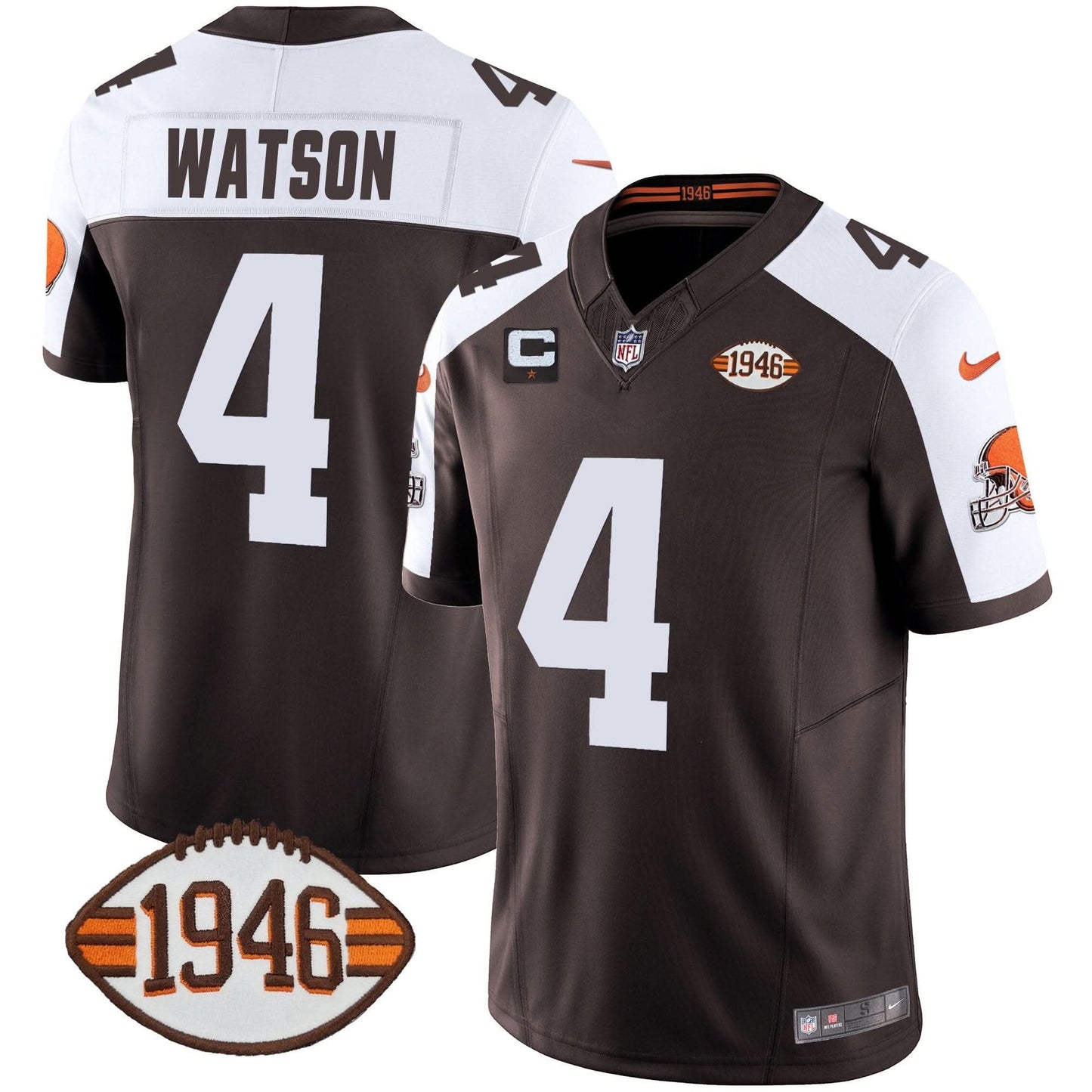 Browns 1946 75th Anniversary Patch Jersey - All Stitched