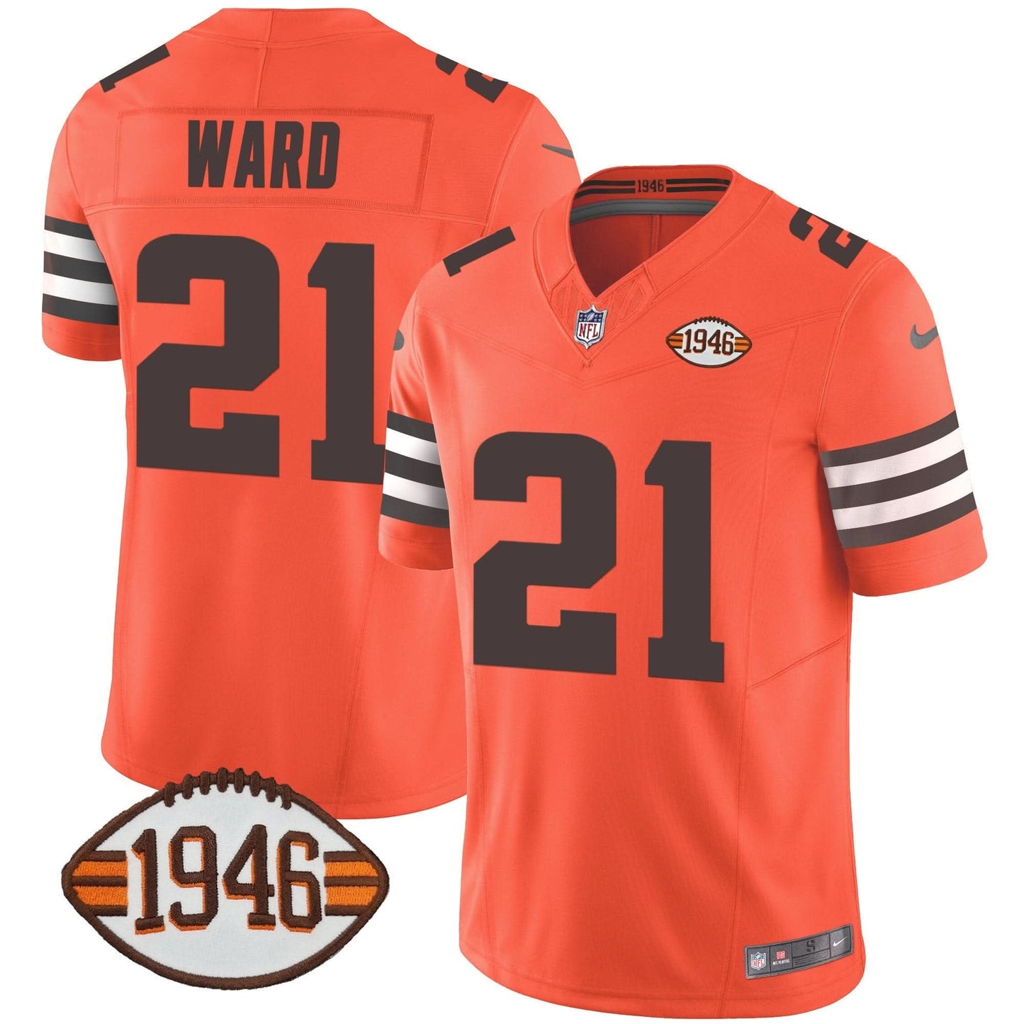 Browns 1946 75th Anniversary Patch Jersey - All Stitched