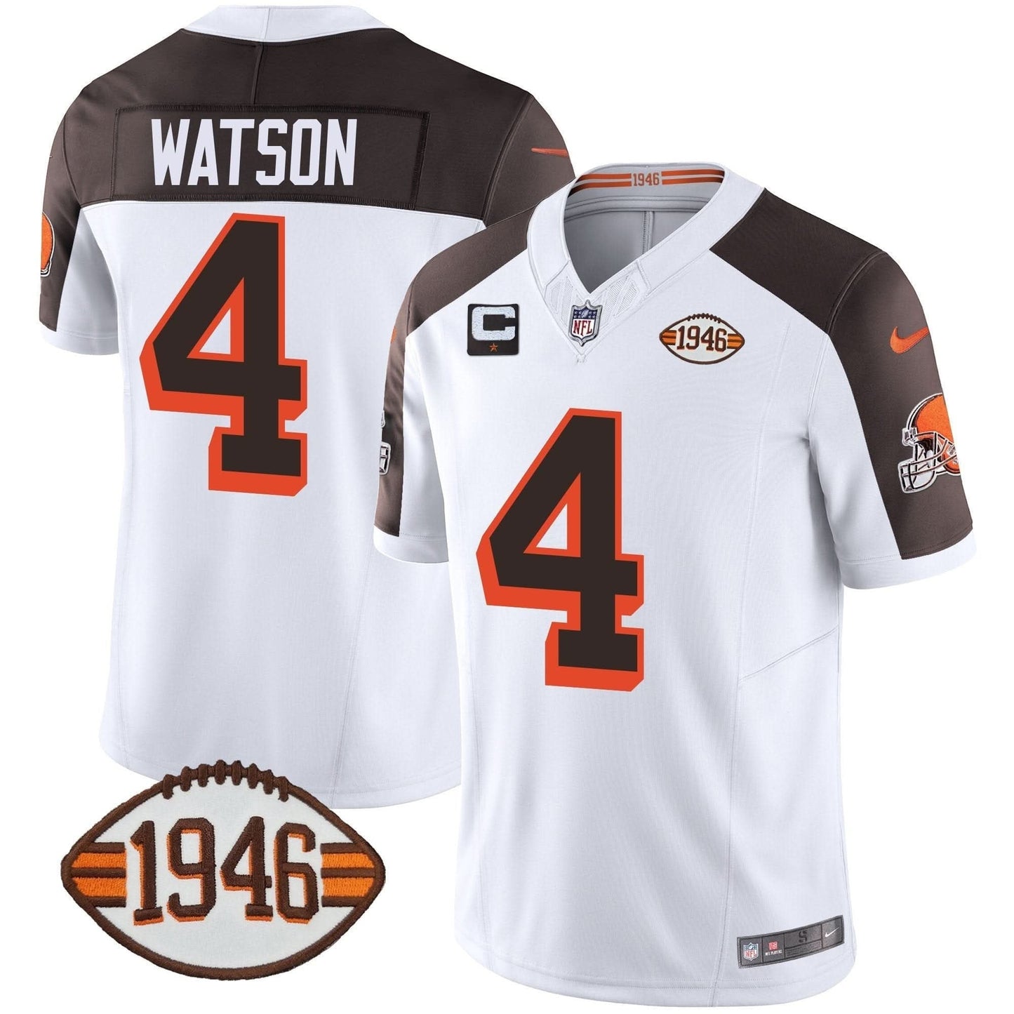 Browns 1946 75th Anniversary Patch Jersey - All Stitched