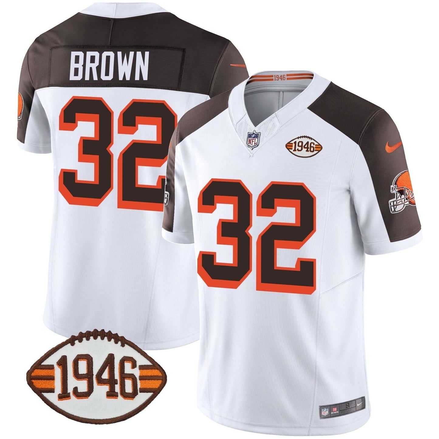 Browns 1946 75th Anniversary Patch Jersey - All Stitched
