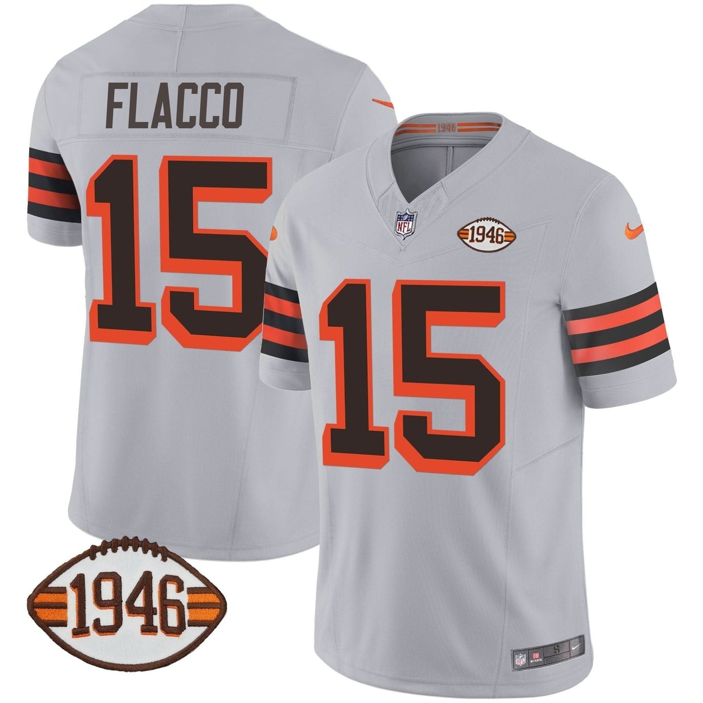 Browns 1946 75th Anniversary Patch Jersey - All Stitched