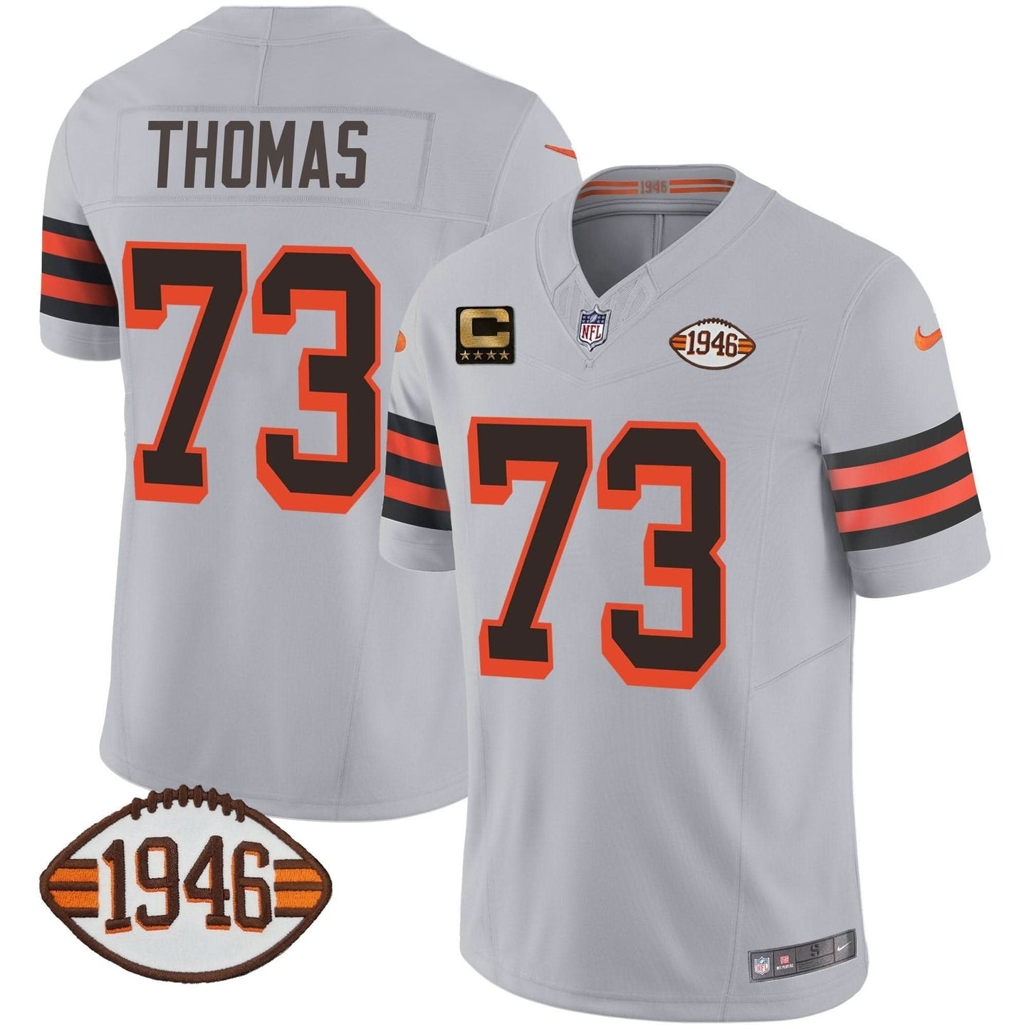 Browns 1946 75th Anniversary Patch Jersey - All Stitched