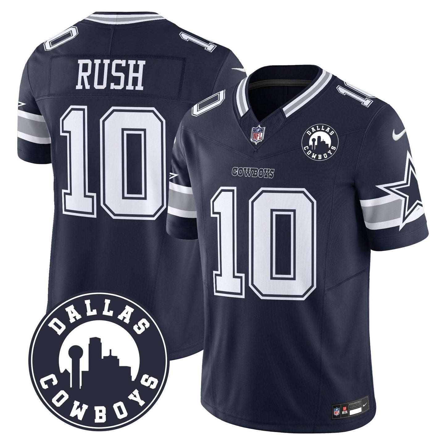 Cowboys "Dallas City" Patch Vapor Limited Jersey - All Stitched