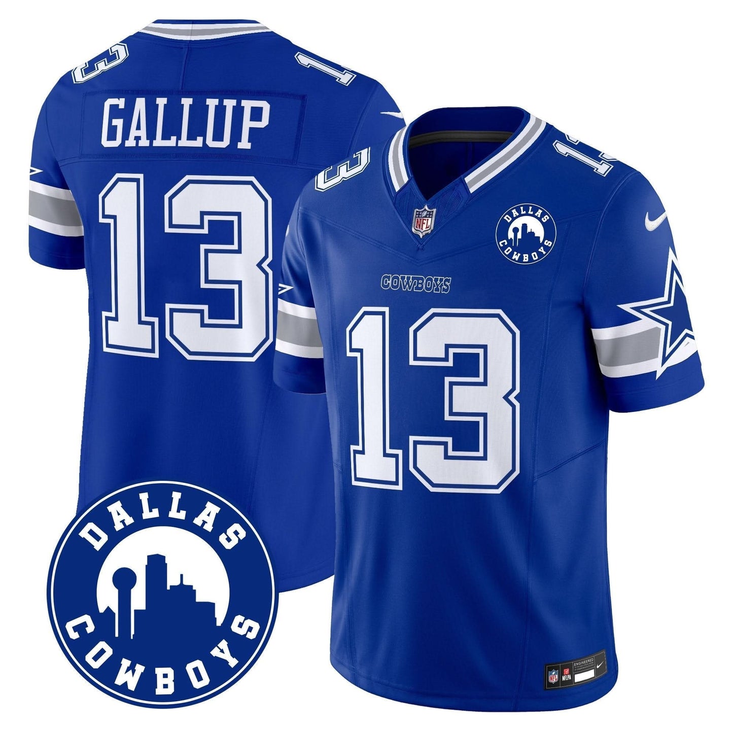 Cowboys "Dallas City" Patch Vapor Limited Jersey - All Stitched