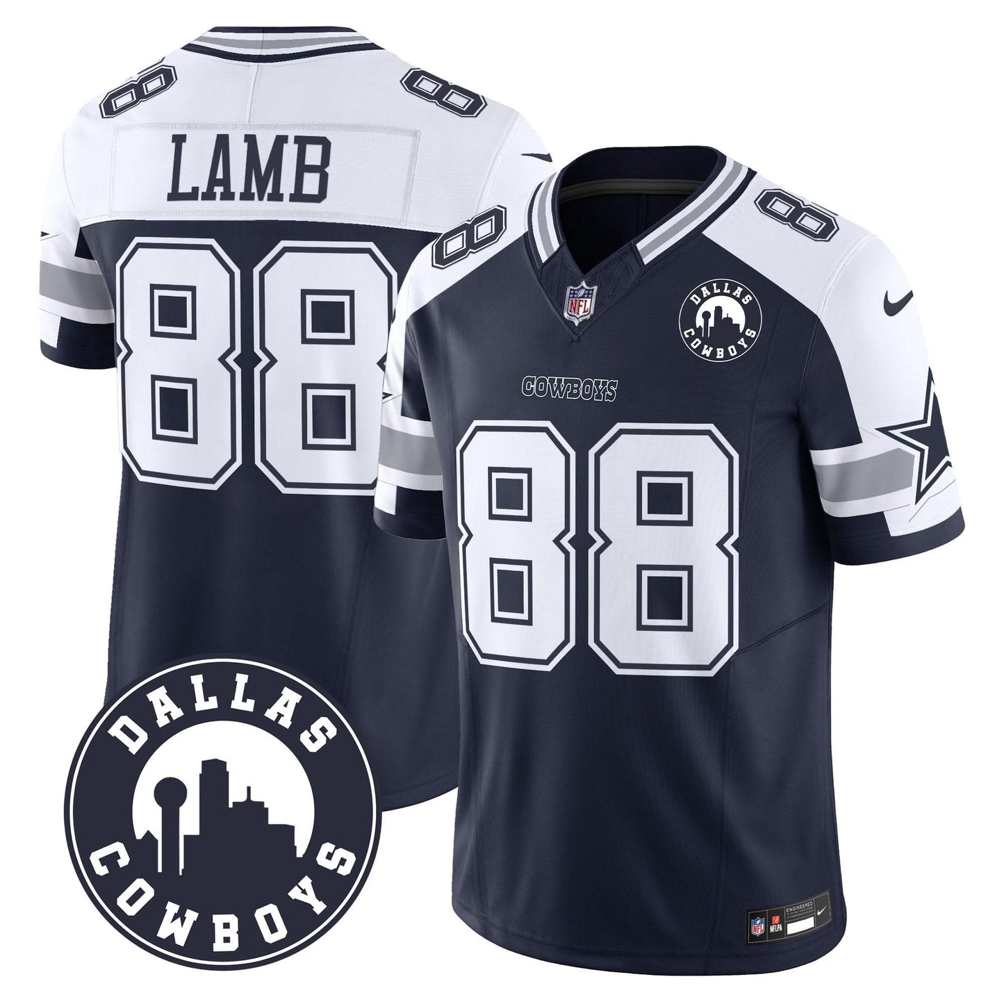 Cowboys "Dallas City" Patch Vapor Limited Jersey - All Stitched