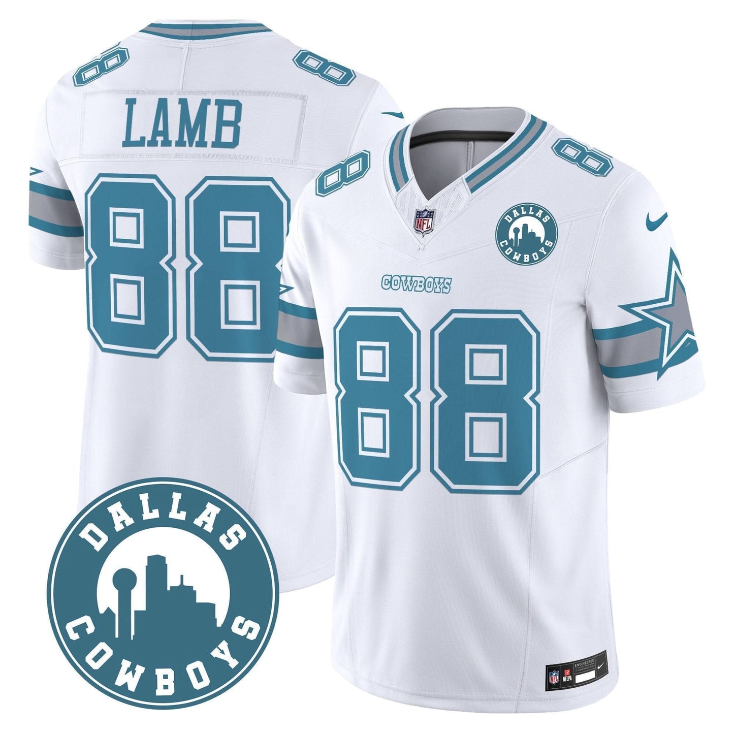 Cowboys "Dallas City" Patch Vapor Limited Jersey - All Stitched
