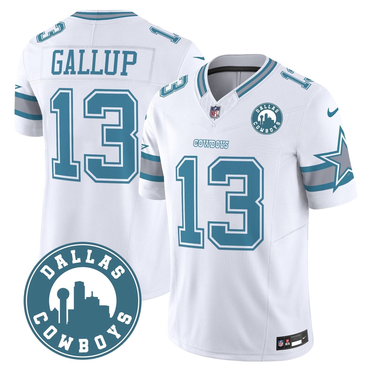 Cowboys "Dallas City" Patch Vapor Limited Jersey - All Stitched