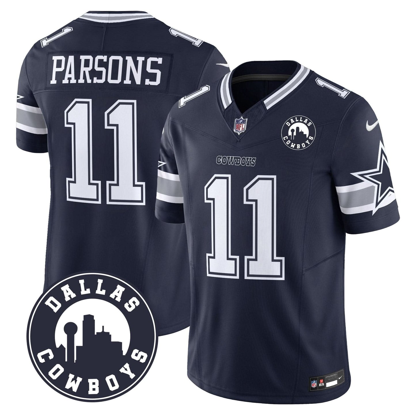 Cowboys "Dallas City" Patch Vapor Limited Jersey - All Stitched