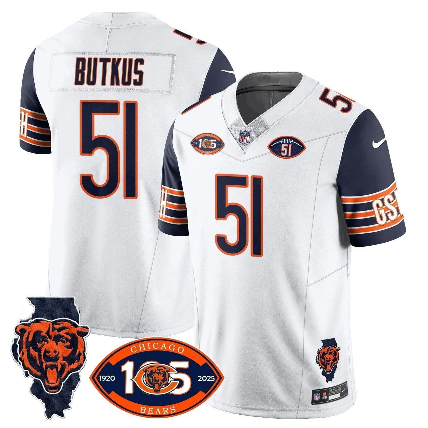 Bears 1920-2025 The Bears Vapor Limited Jersey - All Stitched