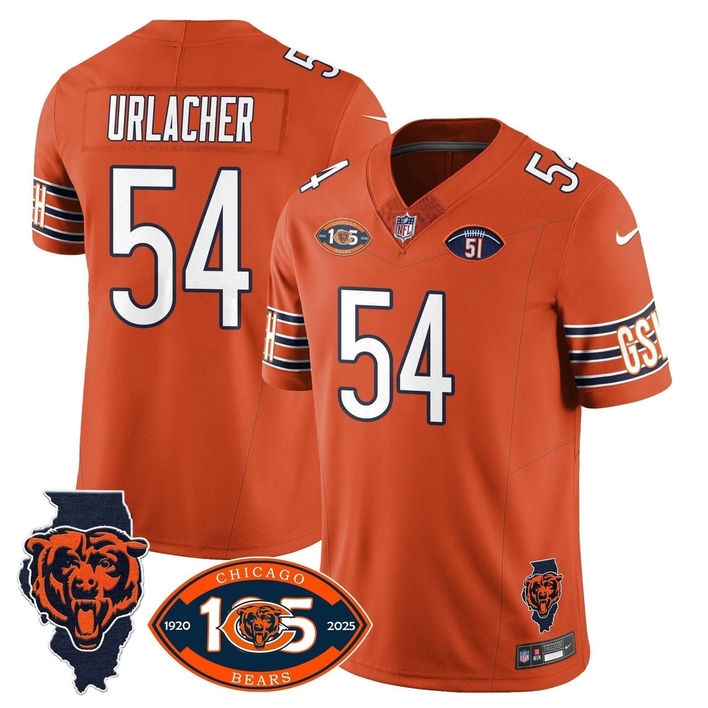 Bears 1920-2025 The Bears Vapor Limited Jersey - All Stitched