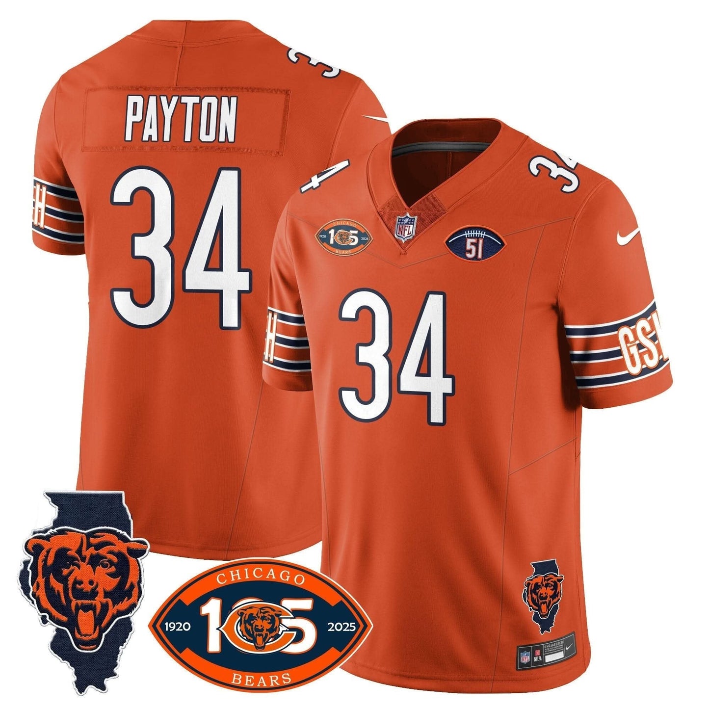 Bears 1920-2025 The Bears Vapor Limited Jersey - All Stitched