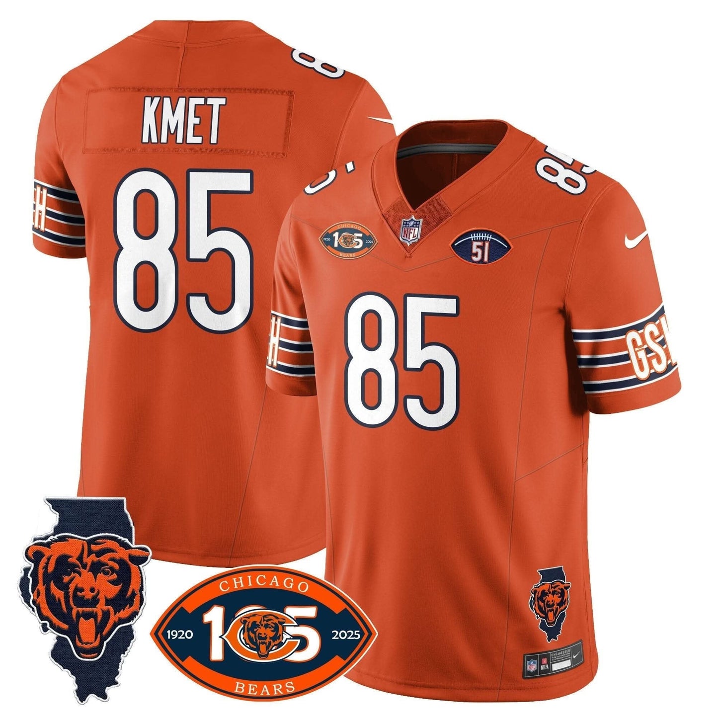Bears 1920-2025 The Bears Vapor Limited Jersey - All Stitched