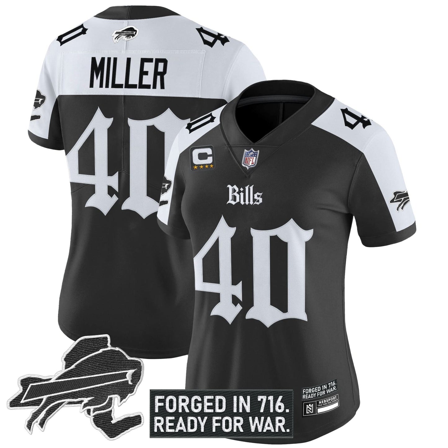 Women's Buffalo Bills 'Gothic Cold Front Edition' Vapor Limited Jersey - All Stitched