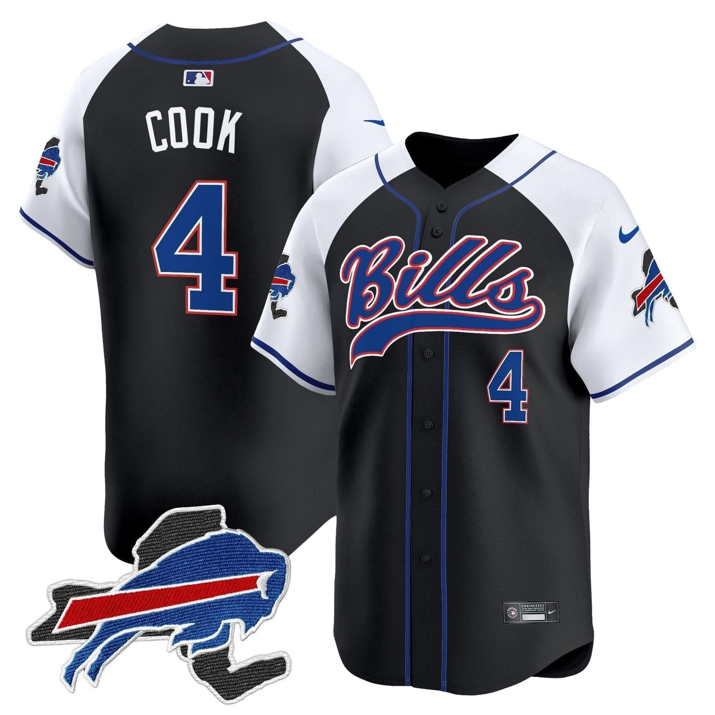 Buffalo Bills 2024 New York Patch Vapor Baseball Jersey - All Stitched