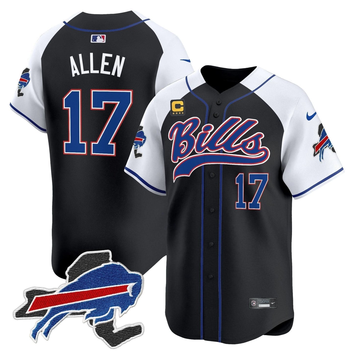 Buffalo Bills 2024 New York Patch Vapor Baseball Jersey - All Stitched