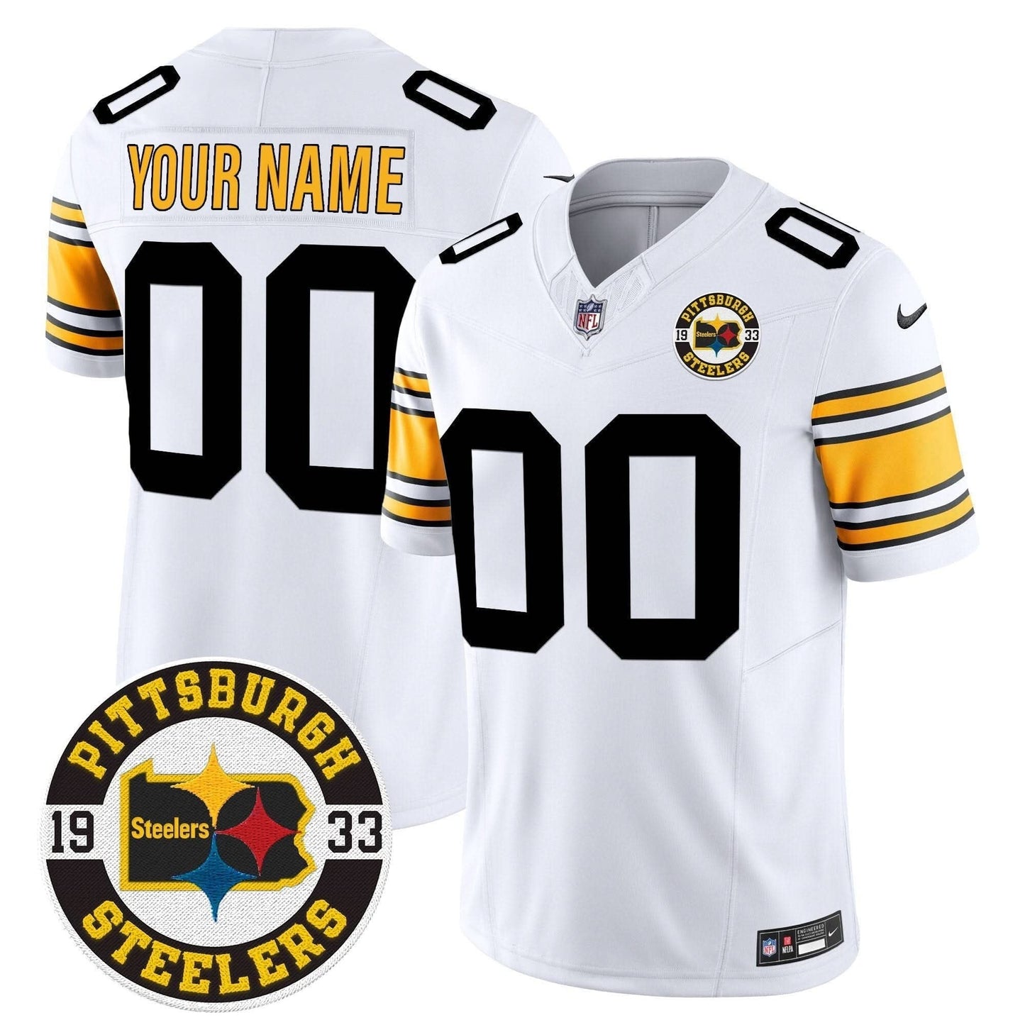 Steelers 2024 Vapor Limited Custom Jersey - Est 1933 Patch - All Stitched