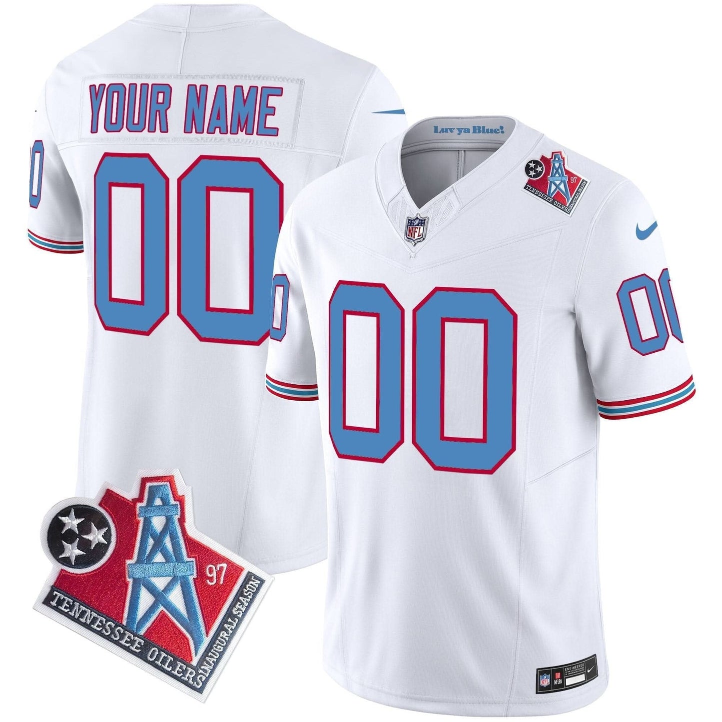 Titans 1997 Throwback Vapor Limited Custom Jersey - All Stitched