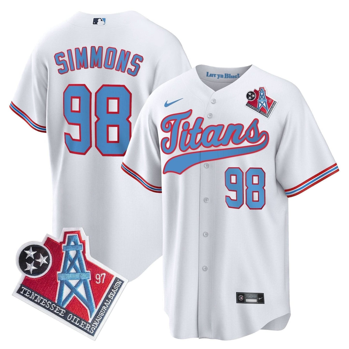 Titans 1997 Throwback Limited Cool Base Jersey - All Stitched