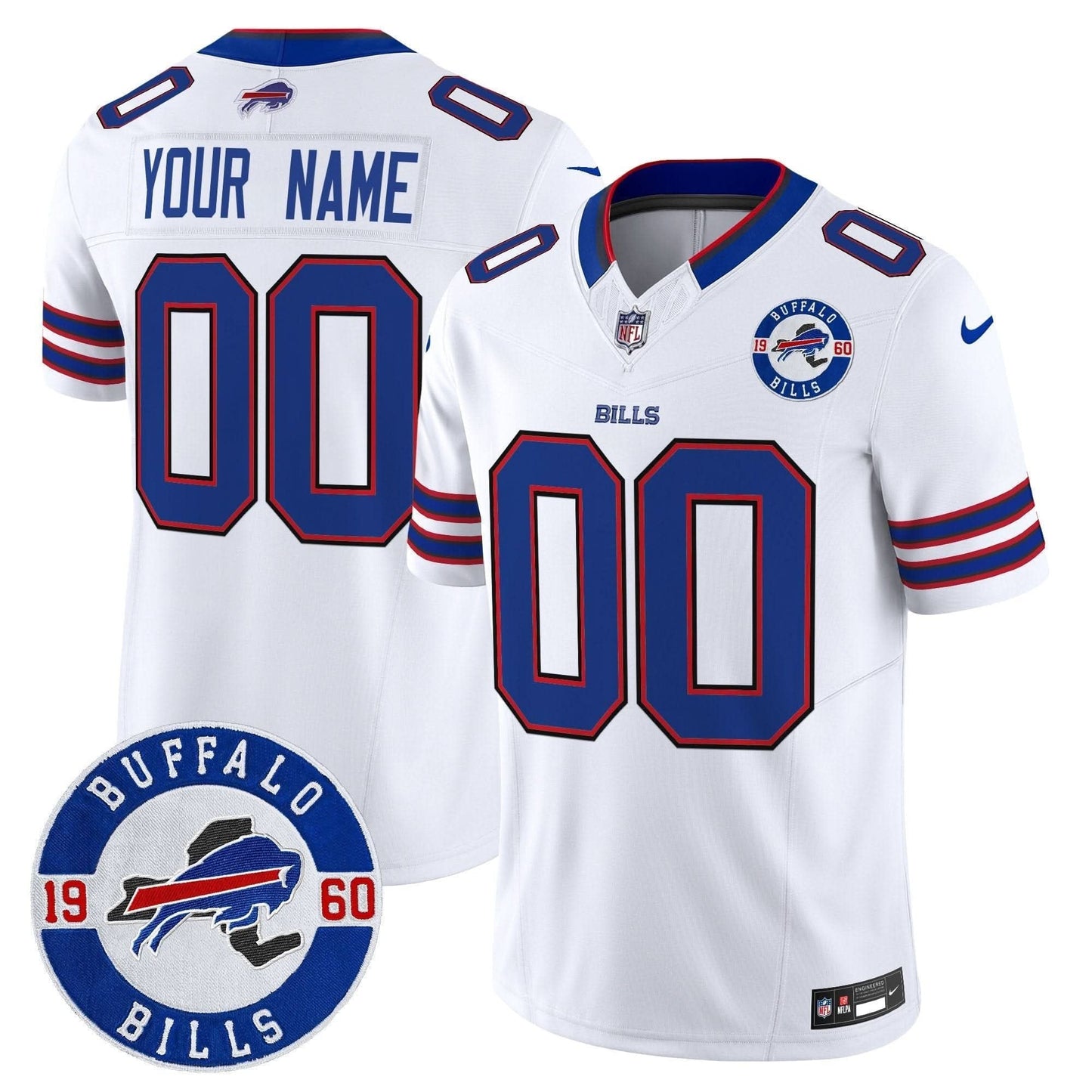 Buffalo Bills 2024 Vapor Limited Custom Jersey - Est. 1960 Patch - All Stitched