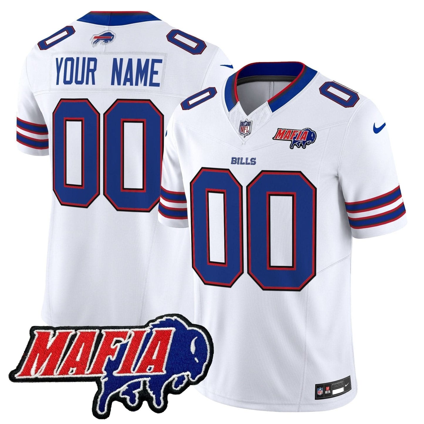 Buffalo Bills 2024 Bills Mafia Patch Vapor Limited Custom Jersey - All Stitched