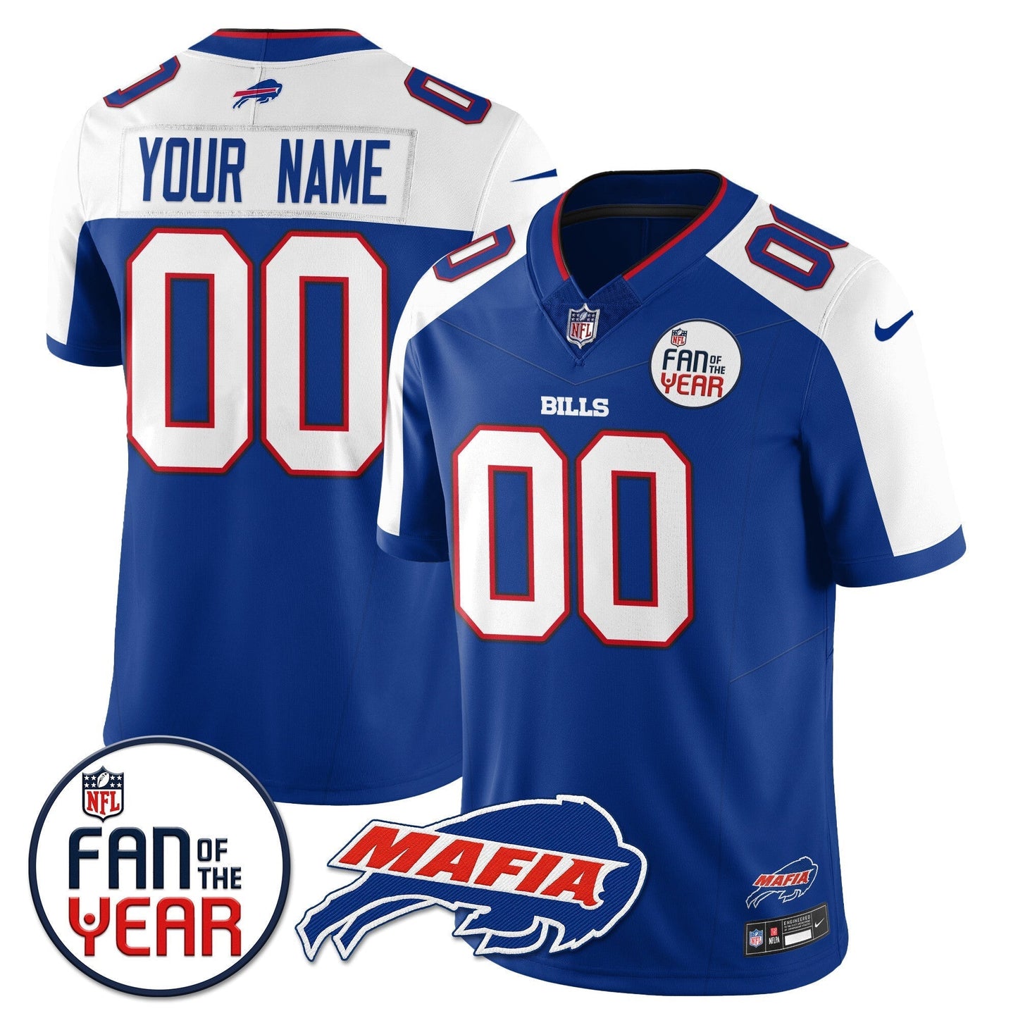 Buffalo Bills "Fan Of The Year" Custom Jersey - All Stitched