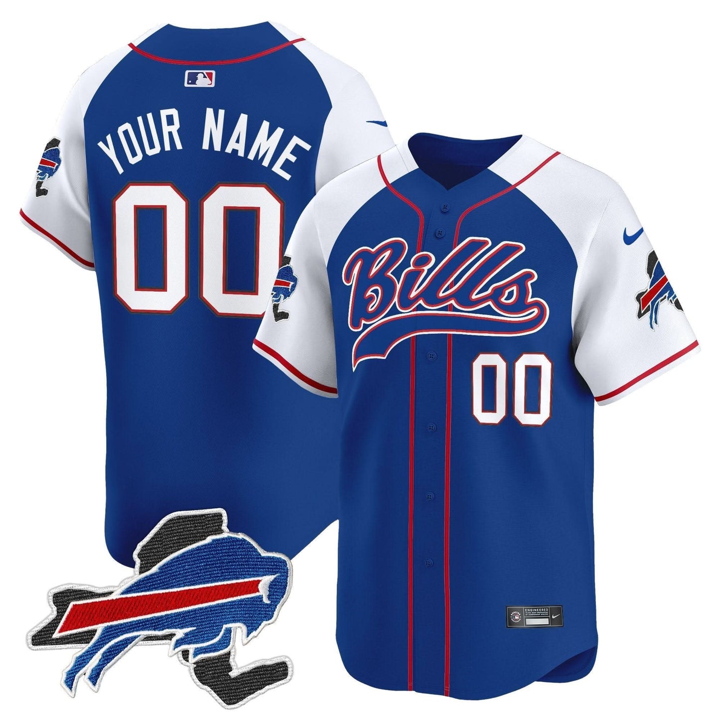 Buffalo Bills 2024 New York Patch Vapor Baseball Custom Jersey - All Stitched
