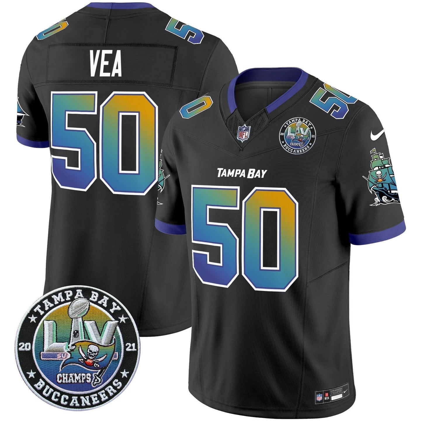 Buccaneers "Tampa City" Super Bowl LIV Patch Vapor Limited Jersey - All Stitched