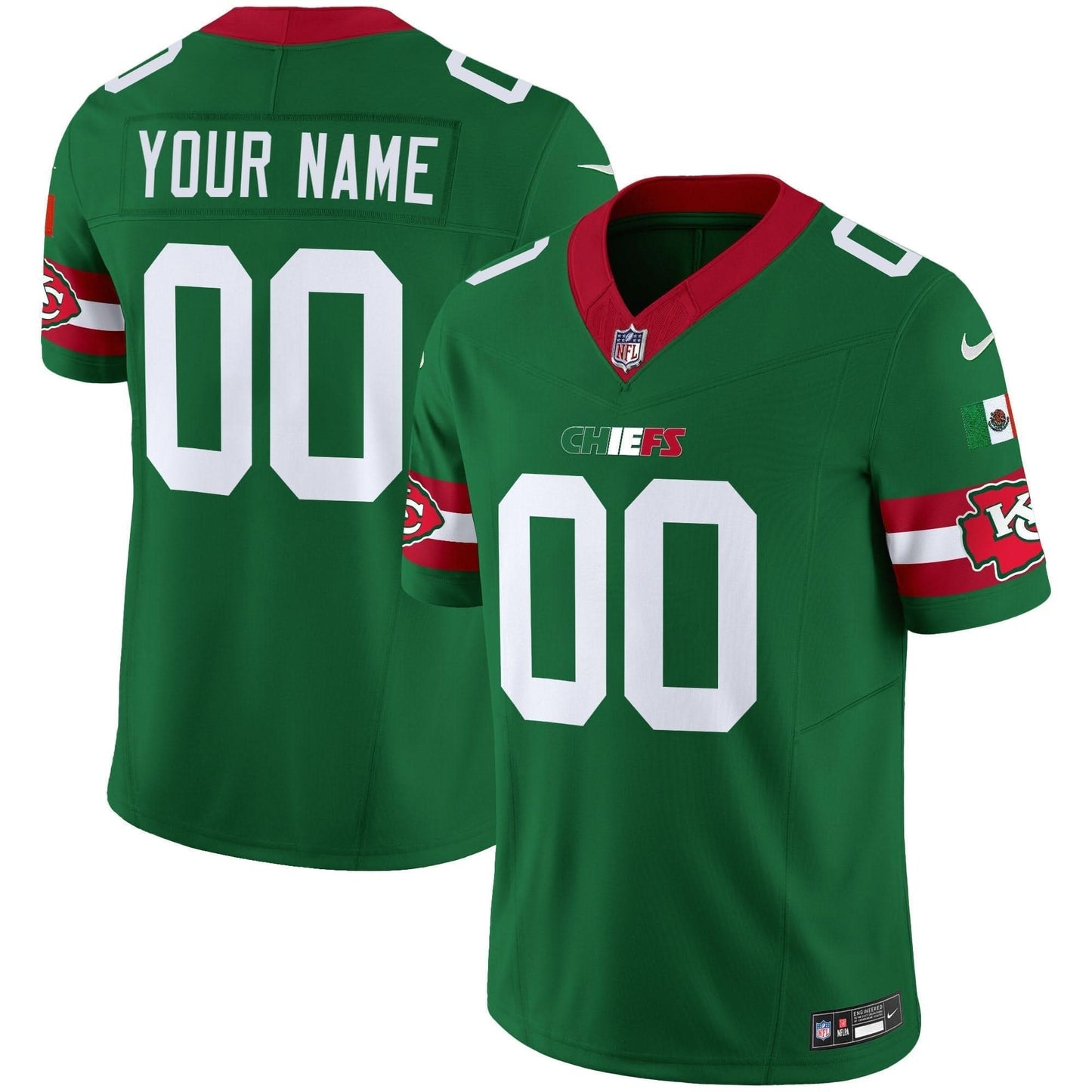 Chiefs Mexico Vapor Limited Custom Jersey - All Stitched