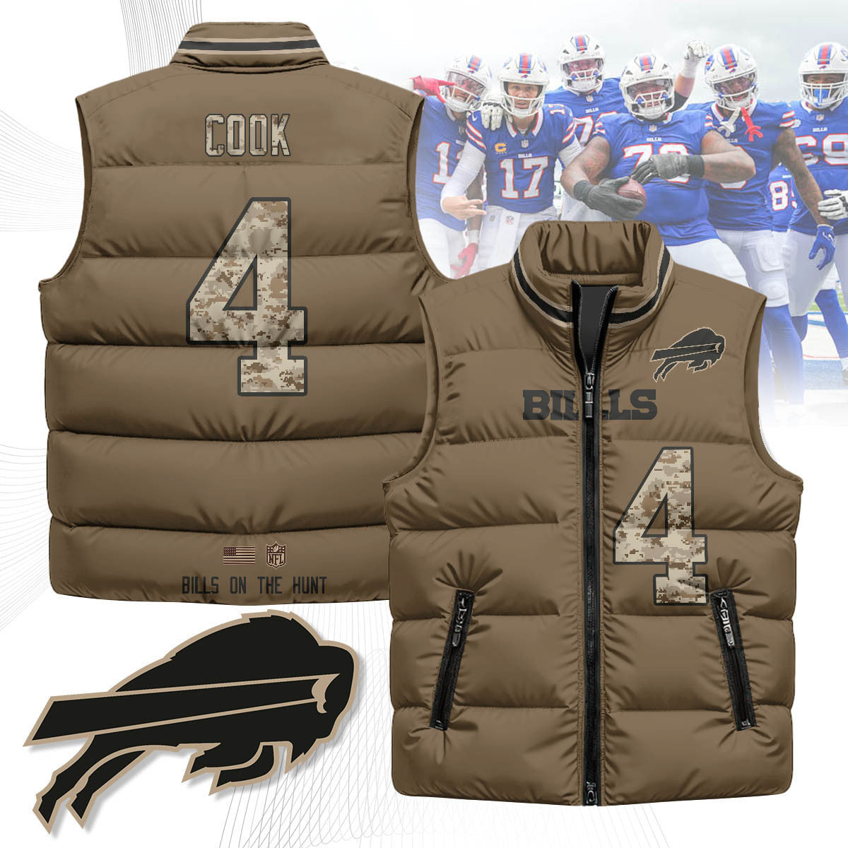 Buffalo Bills Hunting Unisex Puffer Vest