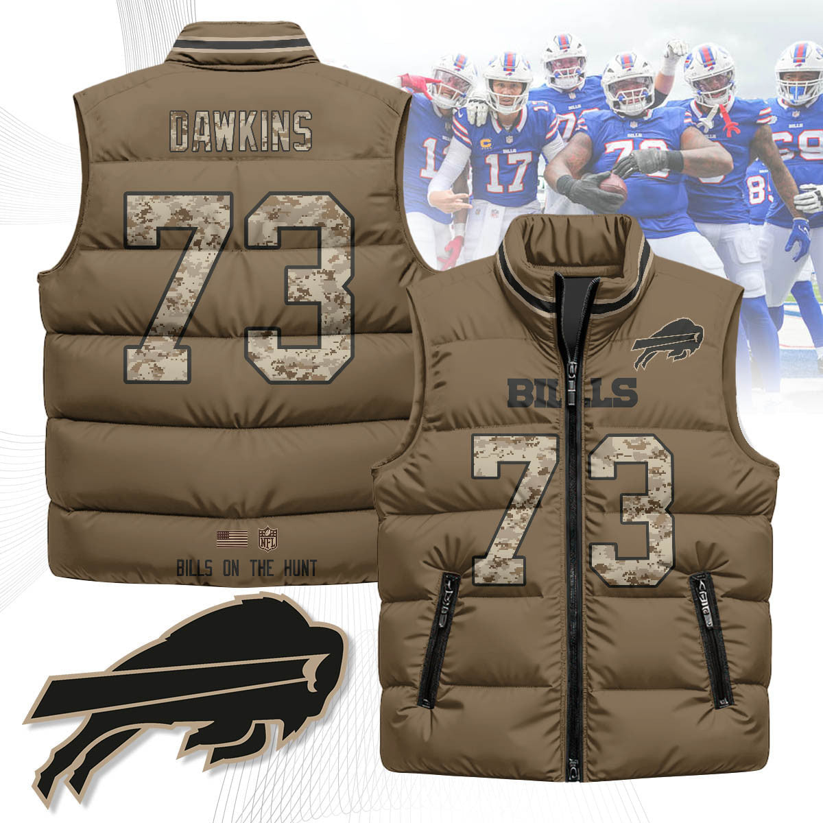 Buffalo Bills Hunting Unisex Puffer Vest